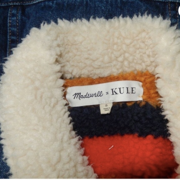 Madewell X Kule Sherpa Lined Oversized Denim Jean Jacket S - Picture 3 of 8